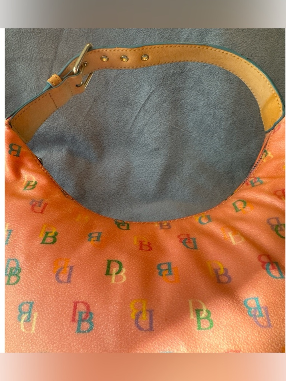 Y2K Dooney & Bourke Rainbow Monogram Hobo Shoulder Bag - Picture 11 of 15